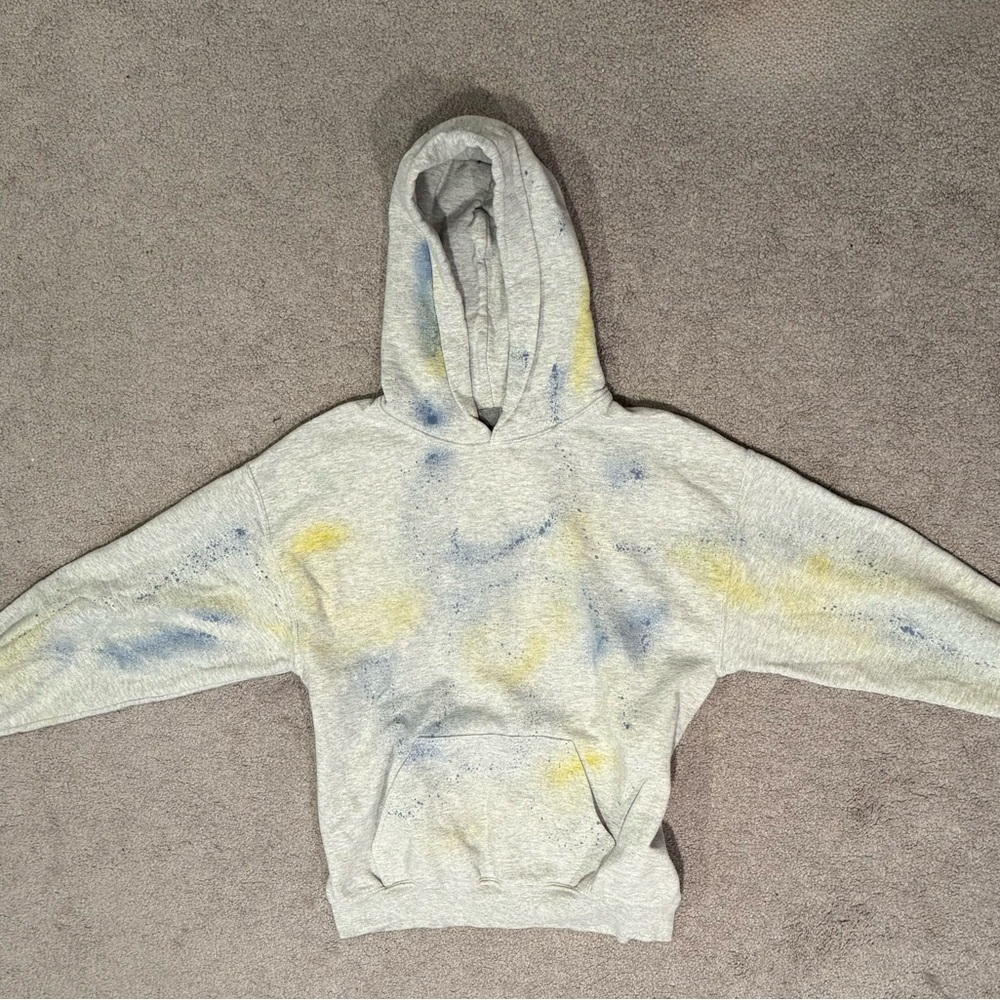 Gray Splatter Paint Hoodie